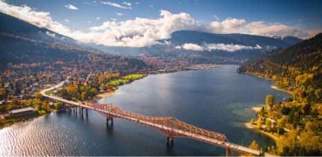 aerial picture of nelson bc community